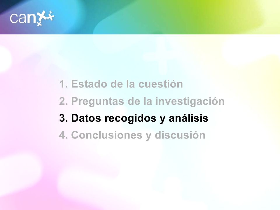 2. Preguntas de la investigación 3. Datos recogidos y análisis