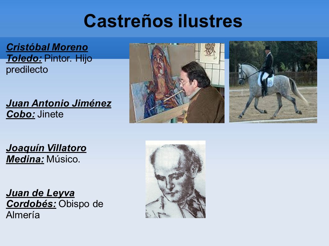 Castreños ilustres Cristóbal Moreno Toledo: Pintor. Hijo predilecto