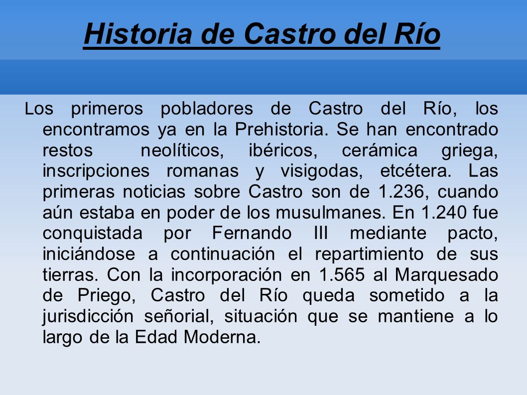 Historia de Castro del Río