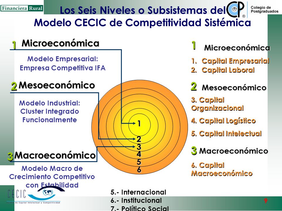 Los Seis Niveles o Subsistemas del Modelo CECIC de Competitividad Sistémica