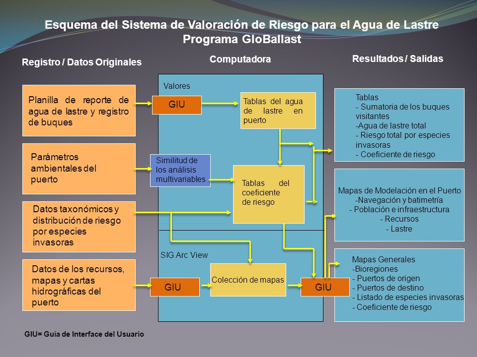 Esquema del Sistema de Valoración de Riesgo para el Agua de Lastre