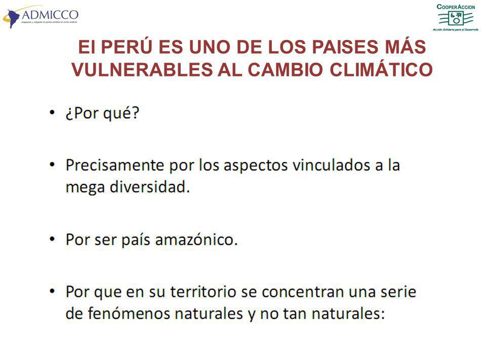 El PERÚ ES UNO DE LOS PAISES MÁS VULNERABLES AL CAMBIO CLIMÁTICO