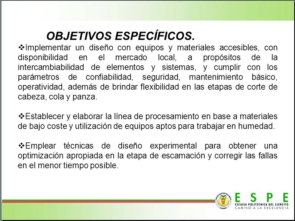 OBJETIVOS ESPECÍFICOS.