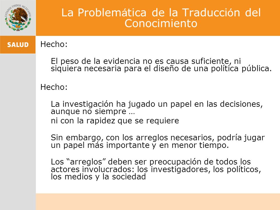 La Problemática de la Traducción del Conocimiento