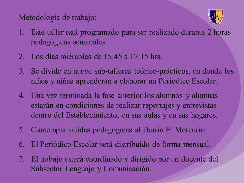 Metodología de trabajo: