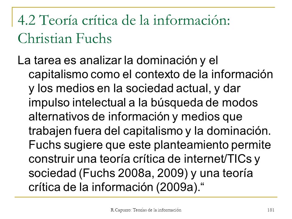 4.2 Teoría crítica de la información: Christian Fuchs