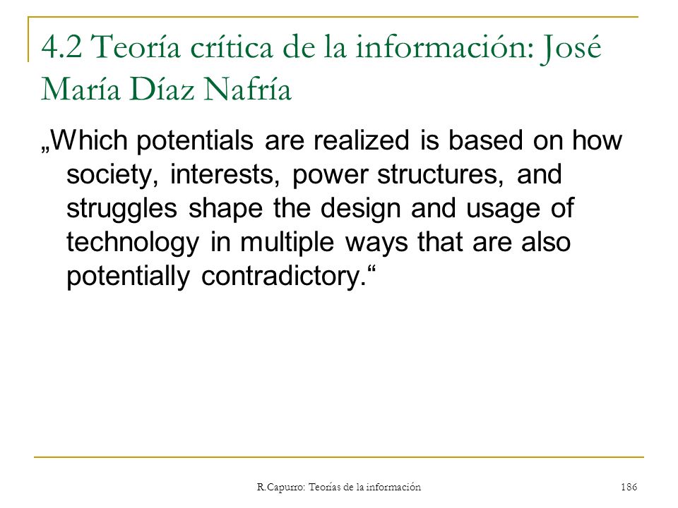 4.2 Teoría crítica de la información: José María Díaz Nafría