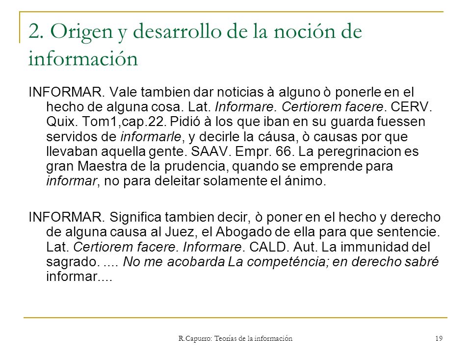2. Origen y desarrollo de la noción de información