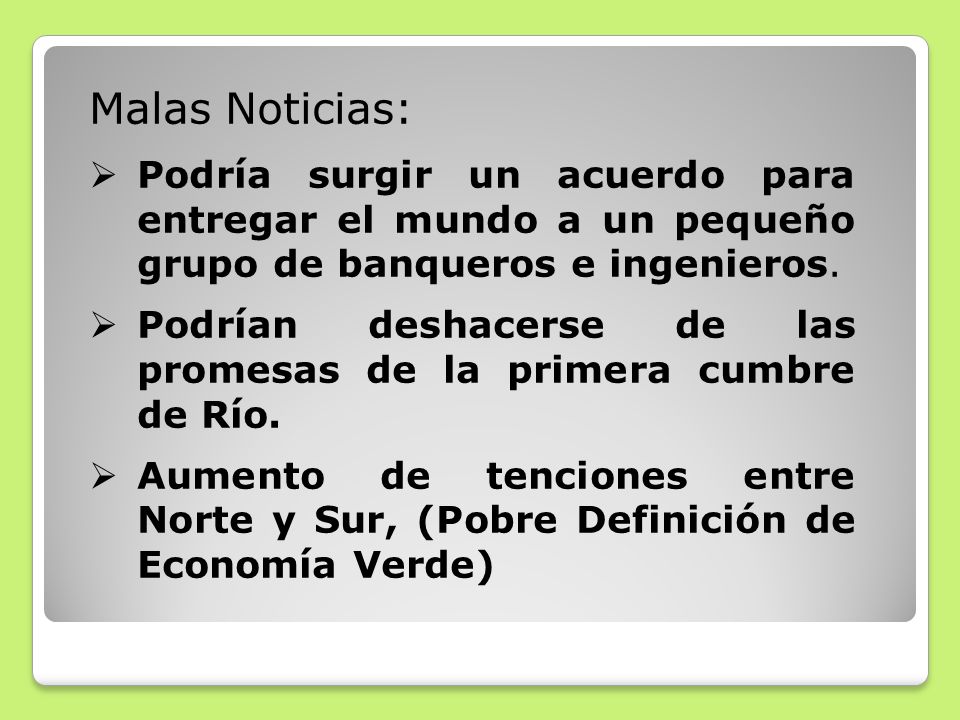 Malas Noticias: Podría surgir un acuerdo para entregar el mundo a un pequeño grupo de banqueros e ingenieros.