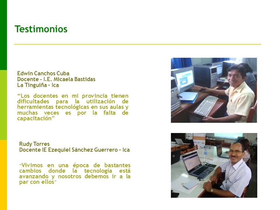 Testimonios Edwin Canchos Cuba. Docente - I.E. Micaela Bastidas. La Tinguiña – Ica.