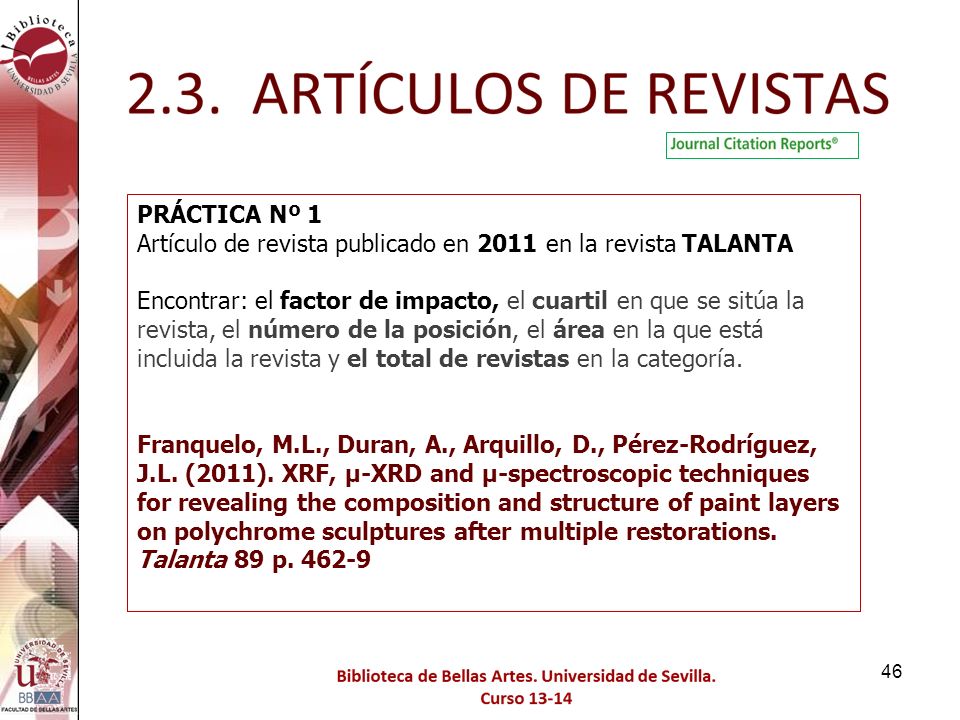 PRÁCTICA Nº 1 Artículo de revista publicado en 2011 en la revista TALANTA.