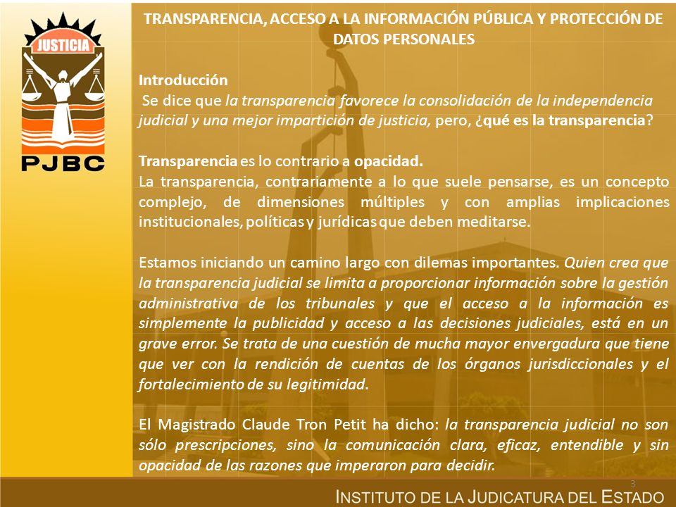 TRANSPARENCIA, ACCESO A LA INFORMACIÓN PÚBLICA Y PROTECCIÓN DE DATOS PERSONALES