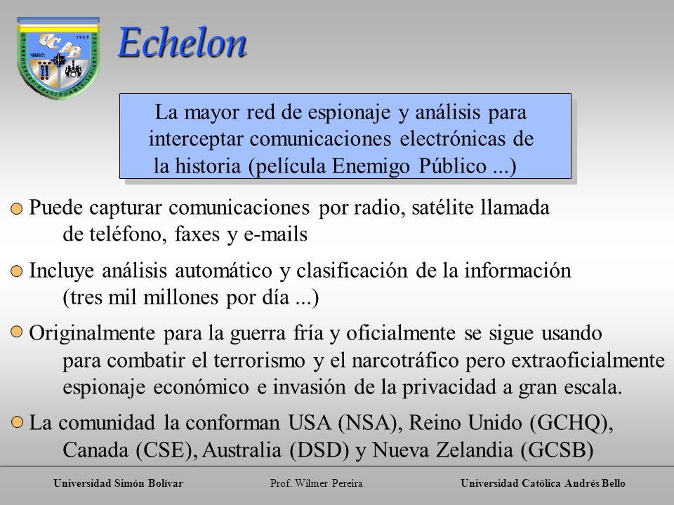 Echelon La mayor red de espionaje y análisis para