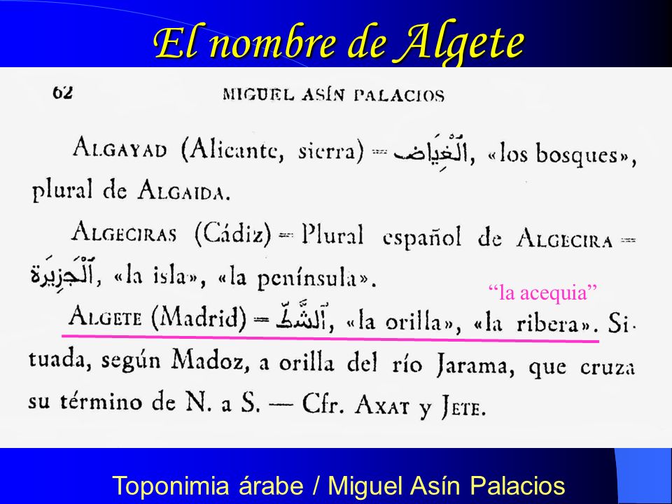 Toponimia árabe / Miguel Asín Palacios