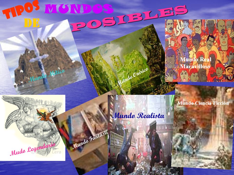 TIPOS MUNDOS DE Mundo Realista Mundo Mítico Mudo Legendario POSIBLES