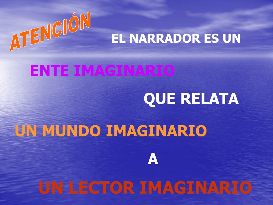 UN LECTOR IMAGINARIO ENTE IMAGINARIO QUE RELATA UN MUNDO IMAGINARIO A