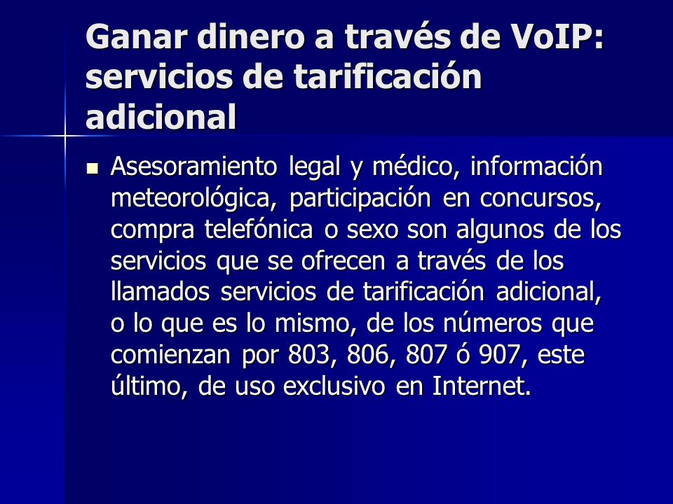Ganar dinero a través de VoIP: servicios de tarificación adicional