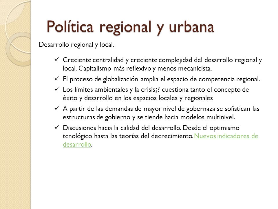 Política regional y urbana