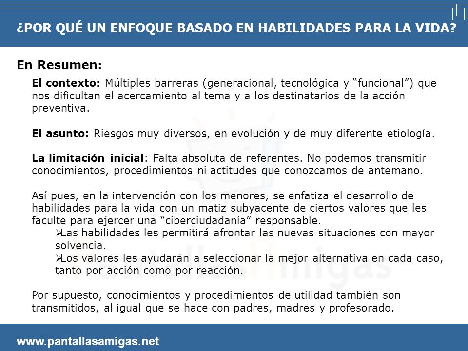 ¿POR QUÉ UN ENFOQUE BASADO EN HABILIDADES PARA LA VIDA