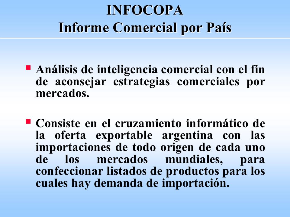 INFOCOPA Informe Comercial por País