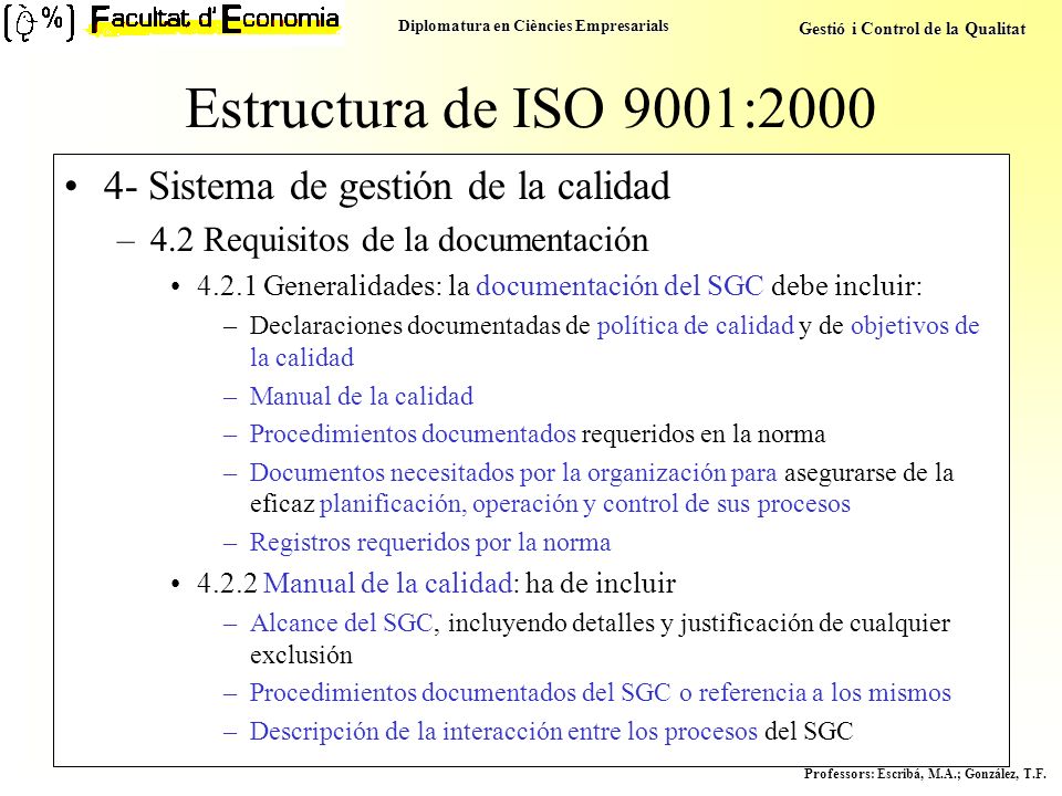 Estructura de ISO 9001: Sistema de gestión de la calidad