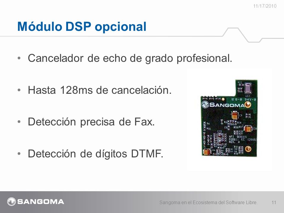 Módulo DSP opcional Cancelador de echo de grado profesional.