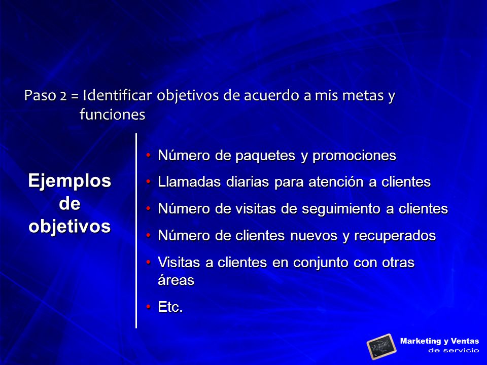 Paso 2 = Identificar objetivos de acuerdo a mis metas y funciones