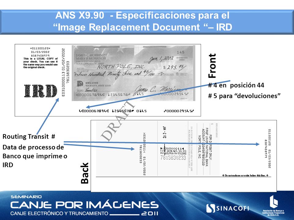 ANS X Especificaciones para el Image Replacement Document – IRD