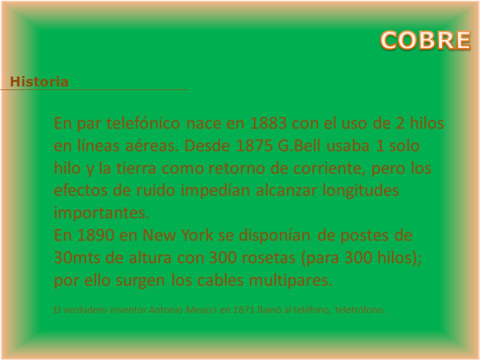 COBRE Historia.