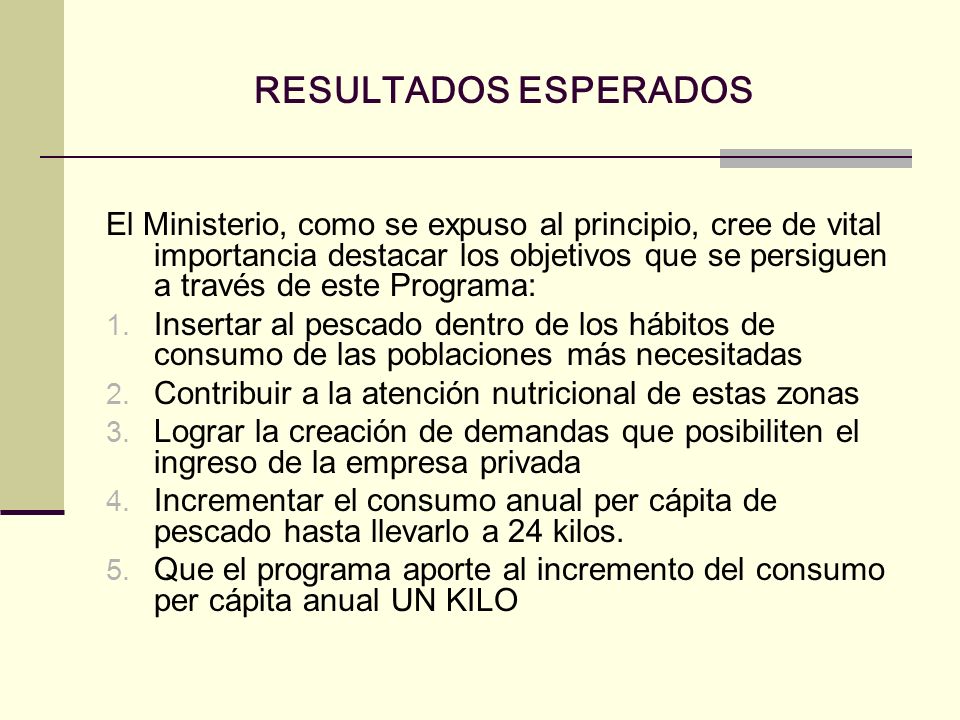 RESULTADOS ESPERADOS