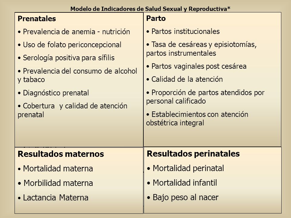 Modelo de Indicadores de Salud Sexual y Reproductiva*