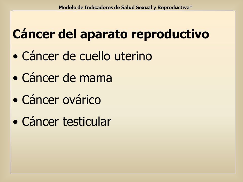 Modelo de Indicadores de Salud Sexual y Reproductiva*
