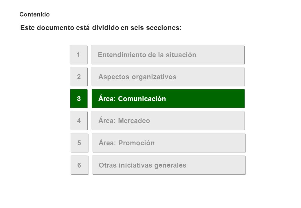 3 Área: Comunicación. La definición de iniciativas asociadas a la comunicación parte de un diagnóstico de la situación actual…