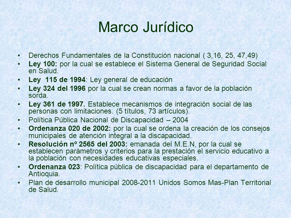 Marco Jurídico Derechos Fundamentales de la Constitución nacional ( 3,16, 25, 47,49)