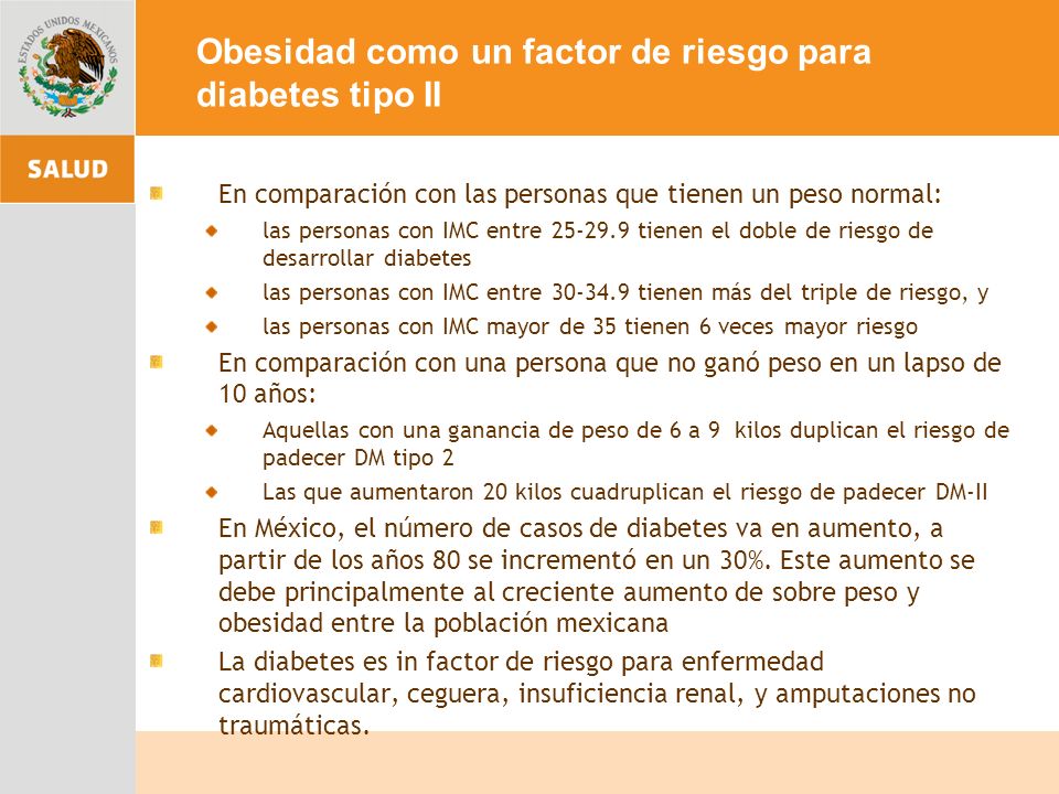 Obesidad como un factor de riesgo para diabetes tipo II
