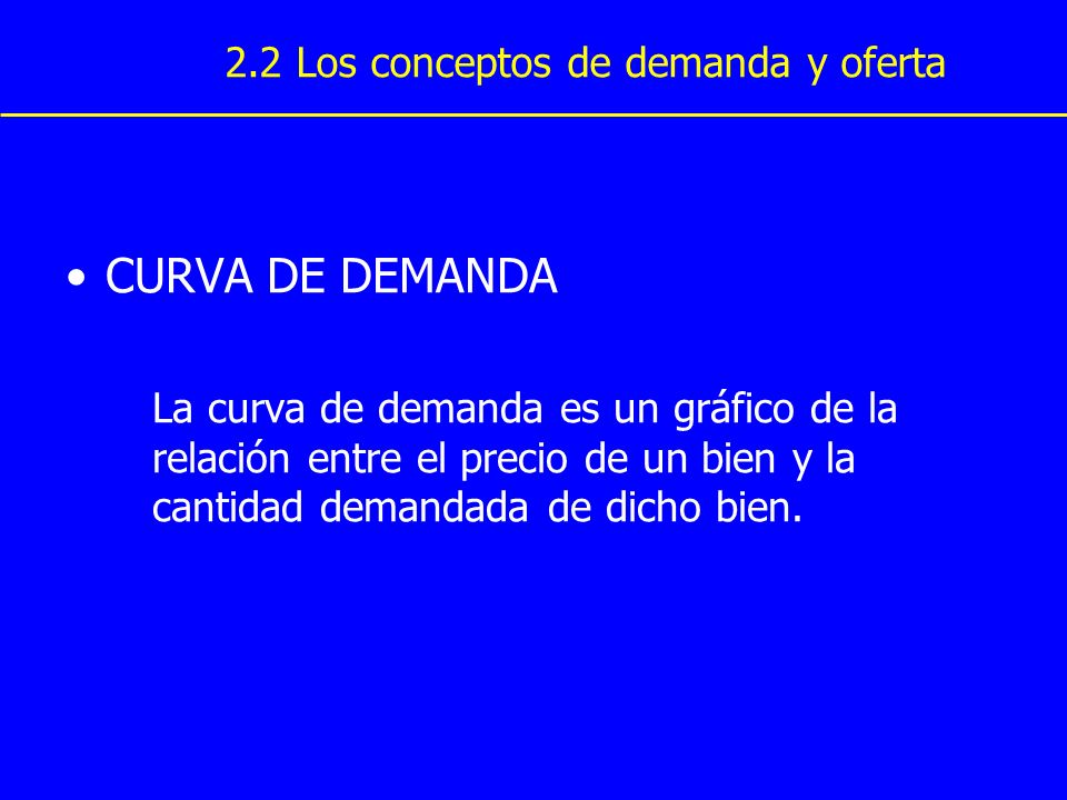 CURVA DE DEMANDA 2.2 Los conceptos de demanda y oferta