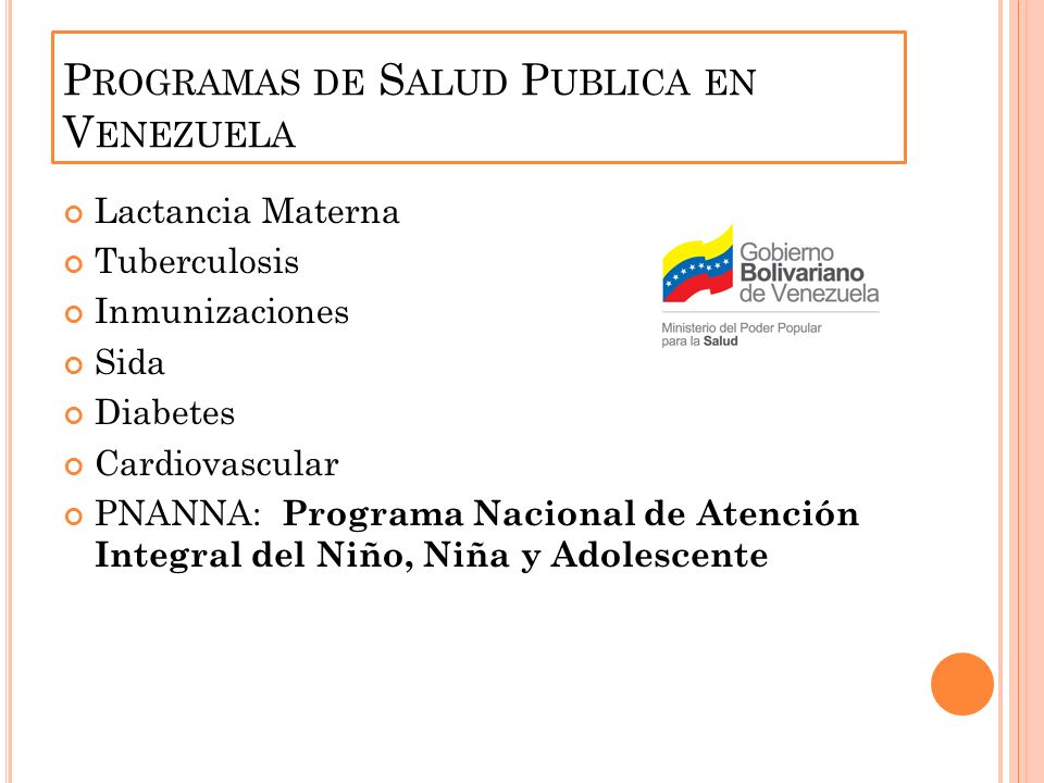 Programas de Salud Publica en Venezuela