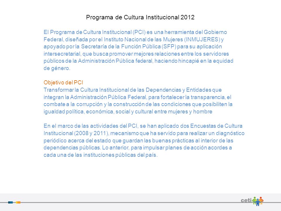 Programa de Cultura Institucional 2012