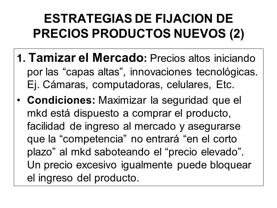 ESTRATEGIAS DE FIJACION DE PRECIOS PRODUCTOS NUEVOS (2)