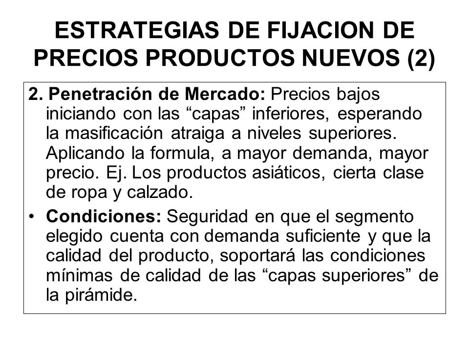 ESTRATEGIAS DE FIJACION DE PRECIOS PRODUCTOS NUEVOS (2)