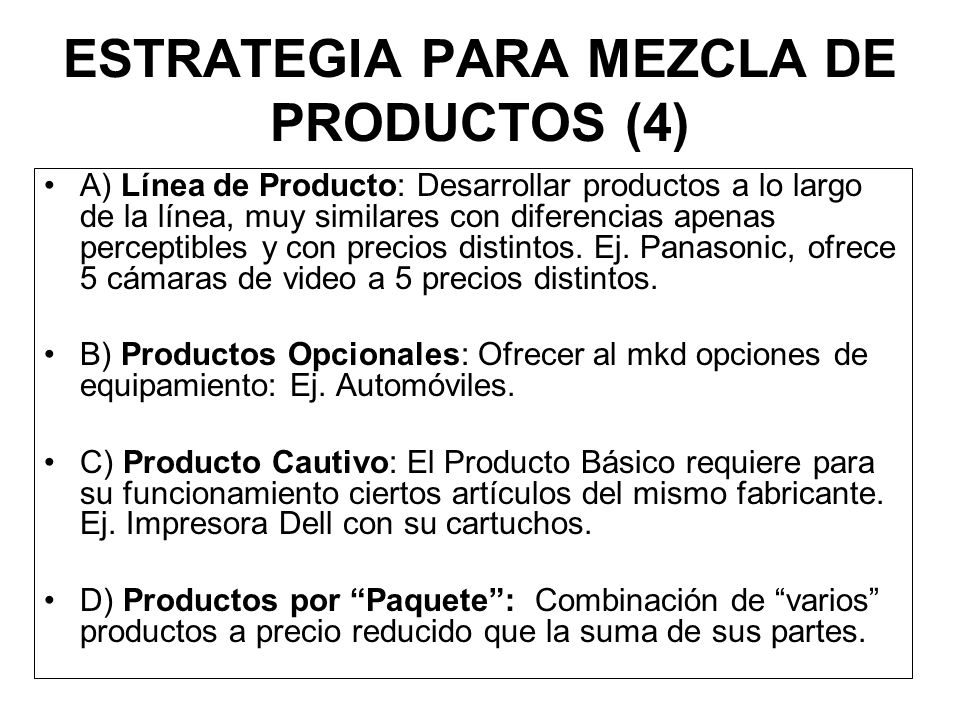 ESTRATEGIA PARA MEZCLA DE PRODUCTOS (4)
