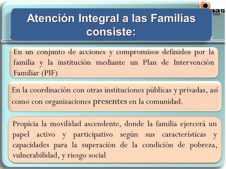 Atención Integral a las Familias consiste:
