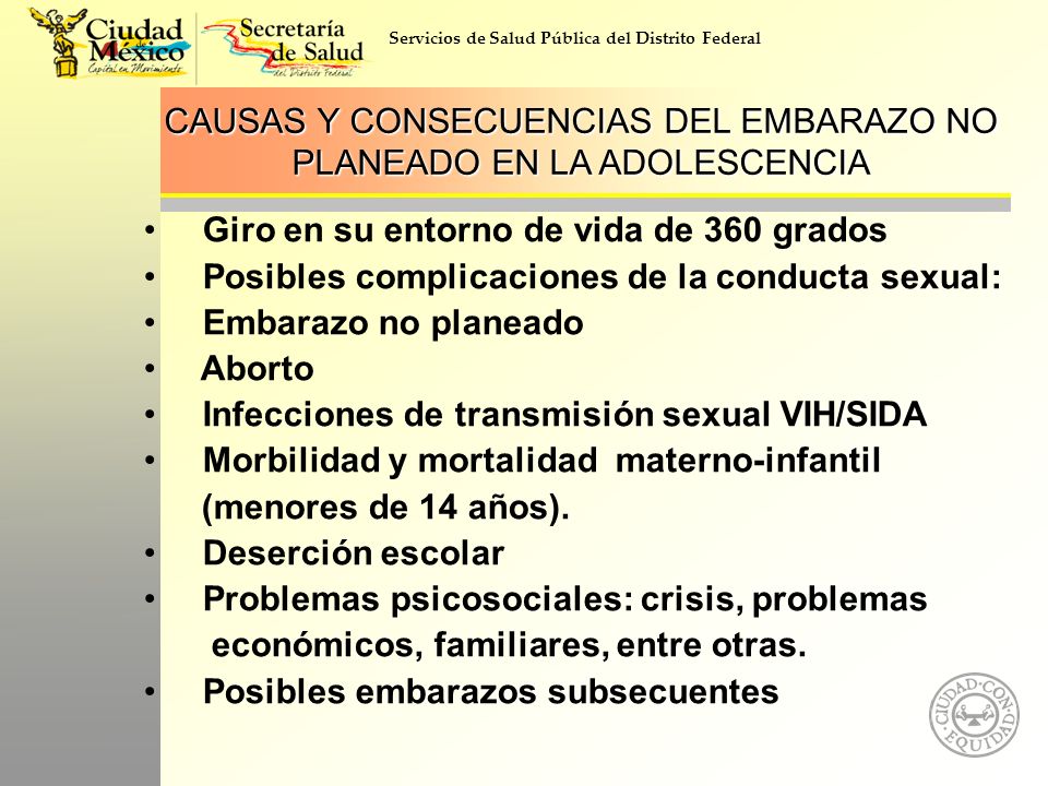CAUSAS Y CONSECUENCIAS DEL EMBARAZO NO PLANEADO EN LA ADOLESCENCIA