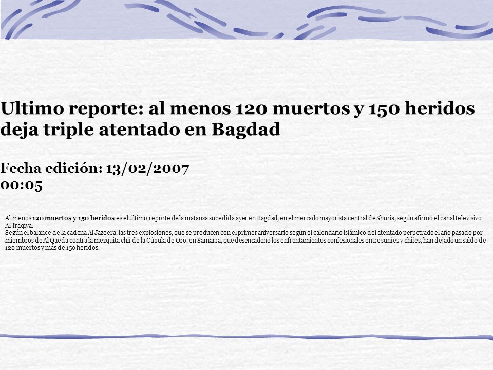 Ultimo reporte: al menos 120 muertos y 150 heridos deja triple atentado en Bagdad