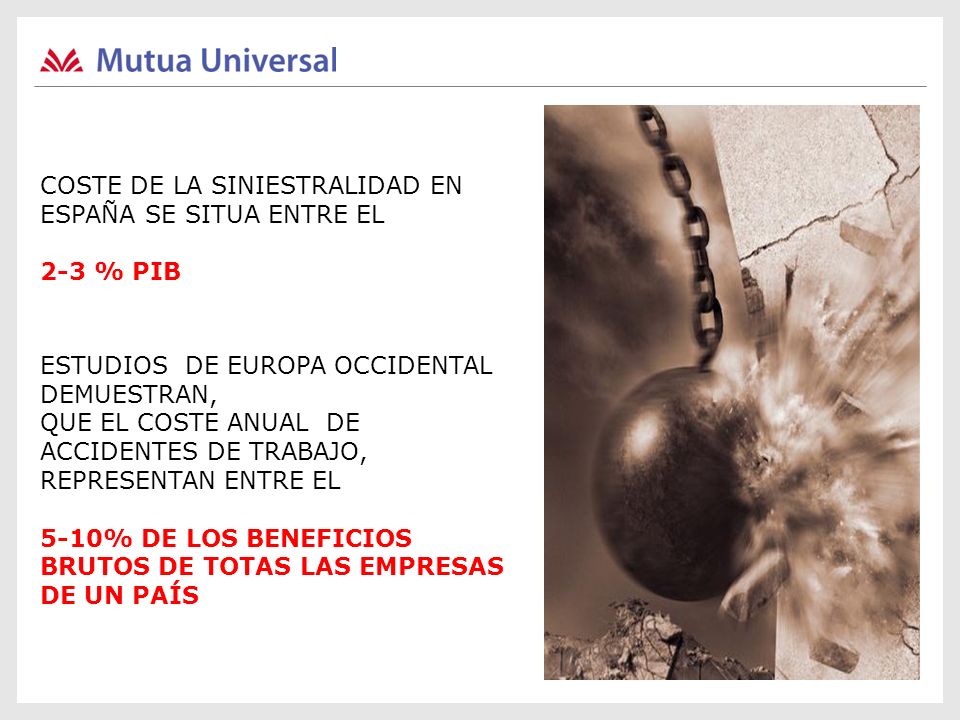COSTE DE LA SINIESTRALIDAD EN ESPAÑA SE SITUA ENTRE EL