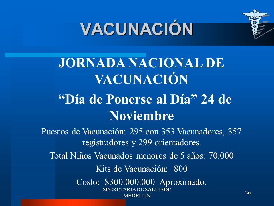 JORNADA NACIONAL DE VACUNACIÓN Día de Ponerse al Día 24 de Noviembre