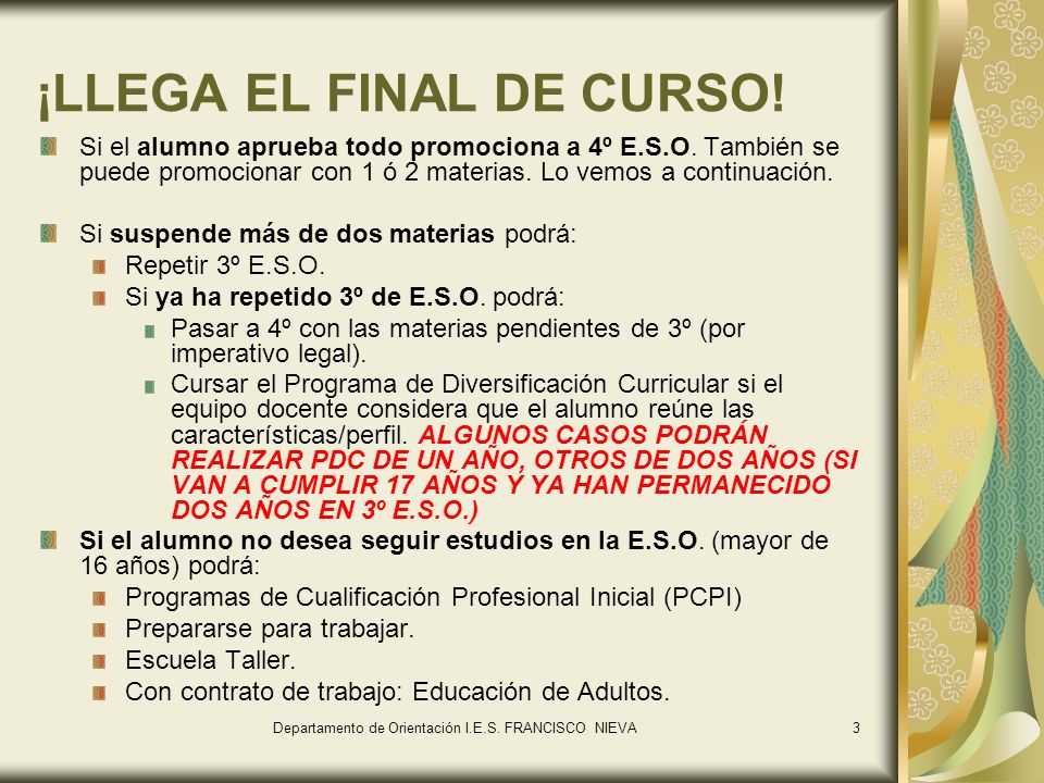 ¡LLEGA EL FINAL DE CURSO!