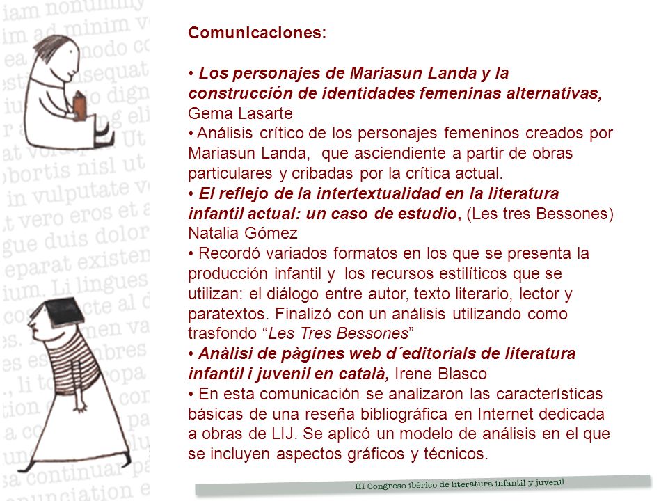 Comunicaciones: Los personajes de Mariasun Landa y la construcción de identidades femeninas alternativas, Gema Lasarte.