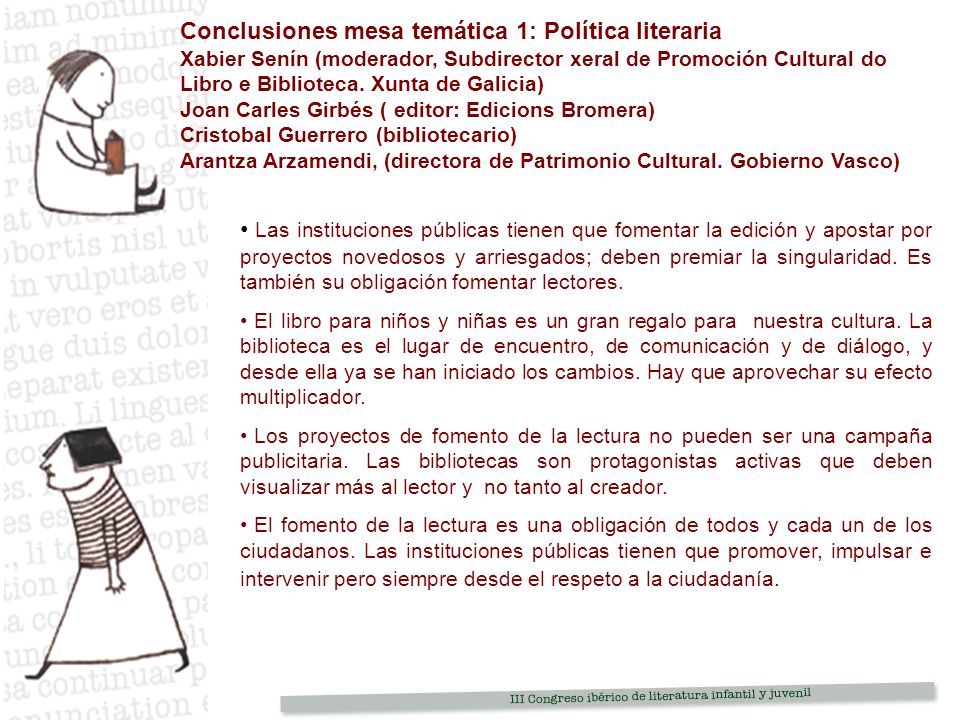 Conclusiones mesa temática 1: Política literaria