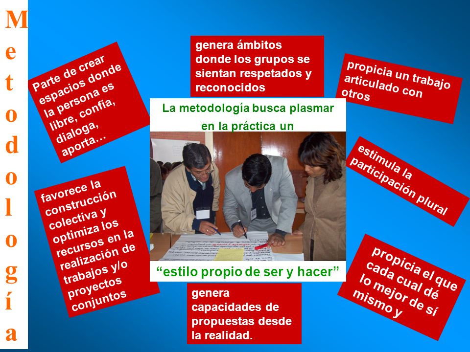 Metodología propicia el que cada cual dé lo mejor de sí mismo y